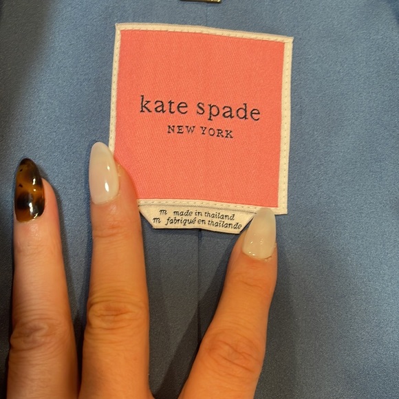 Kate Spade New York Belted Peplum Trench Coat in Copen Blue Size M - Picture 3 of 7